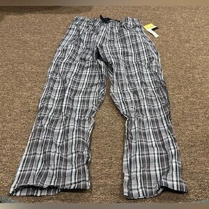NWT! Men's Croft & Barrow black grey Plaid Pants PJ bottoms Sz L